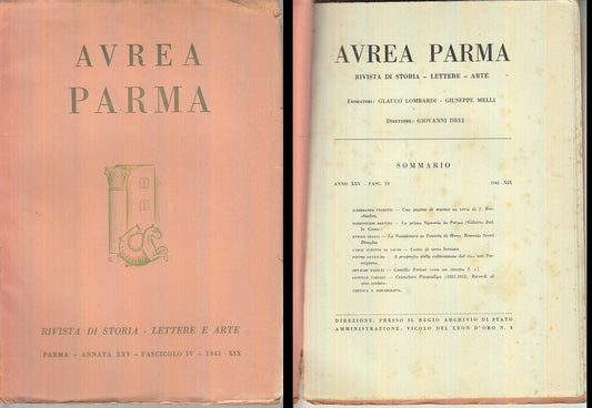 LR- RIVISTA AUREA PARMA ANNO XXV FASC. 4 -- BODONIANA --- 1941 - B - XFS55