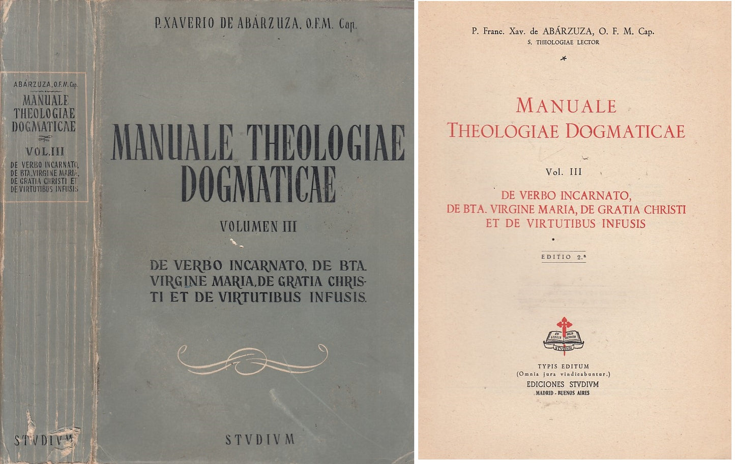 LD- MANUALE THEOLOGIAE DOGMATICAE VOL. III -- STUDIUM --- 1956 - B - ZFS470