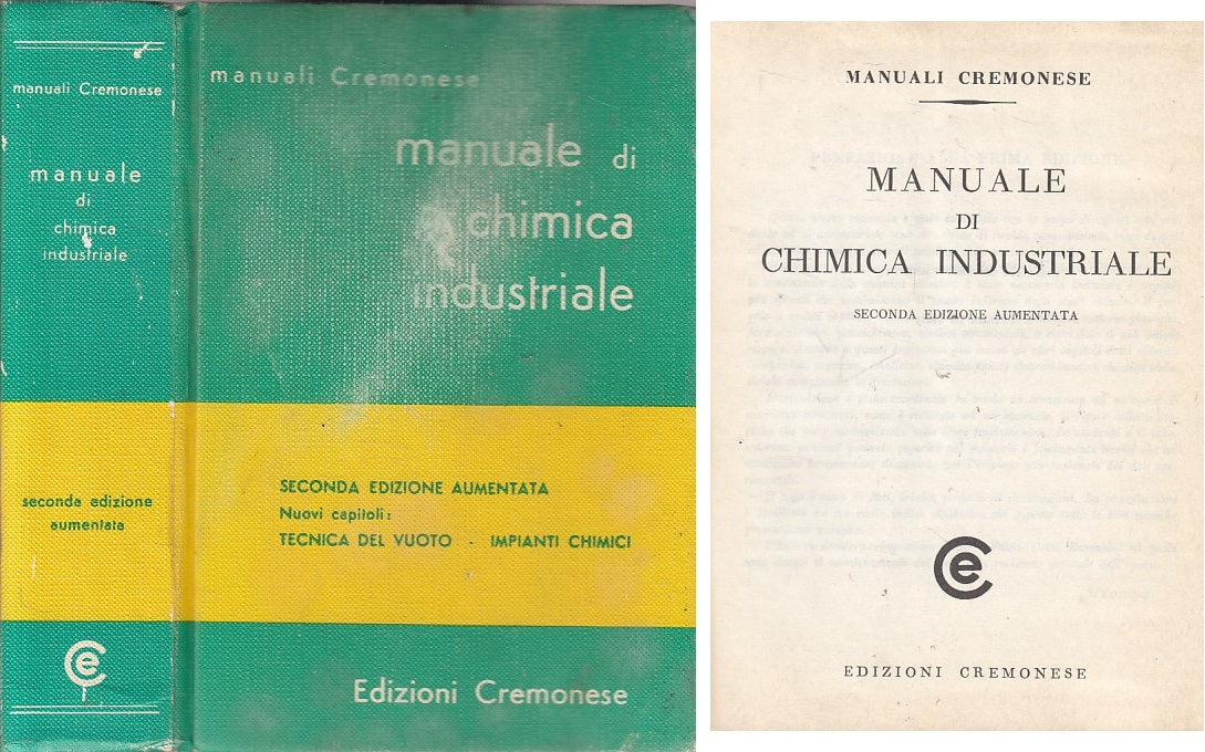 LZ- MANUALE DI CHIMICA INDUSTRIALE -- CREMONESE - MANUALI -- 1980 - C - ZFS285