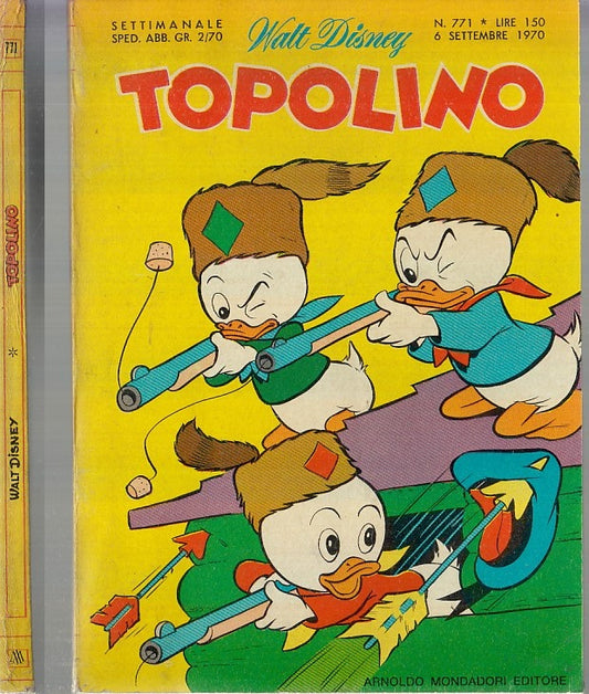 FD- TOPOLINO N.771 BOLLINO INSERTO GIOCHI MATTEL-- DISNEY MONDADORI- 1970- B-RBX