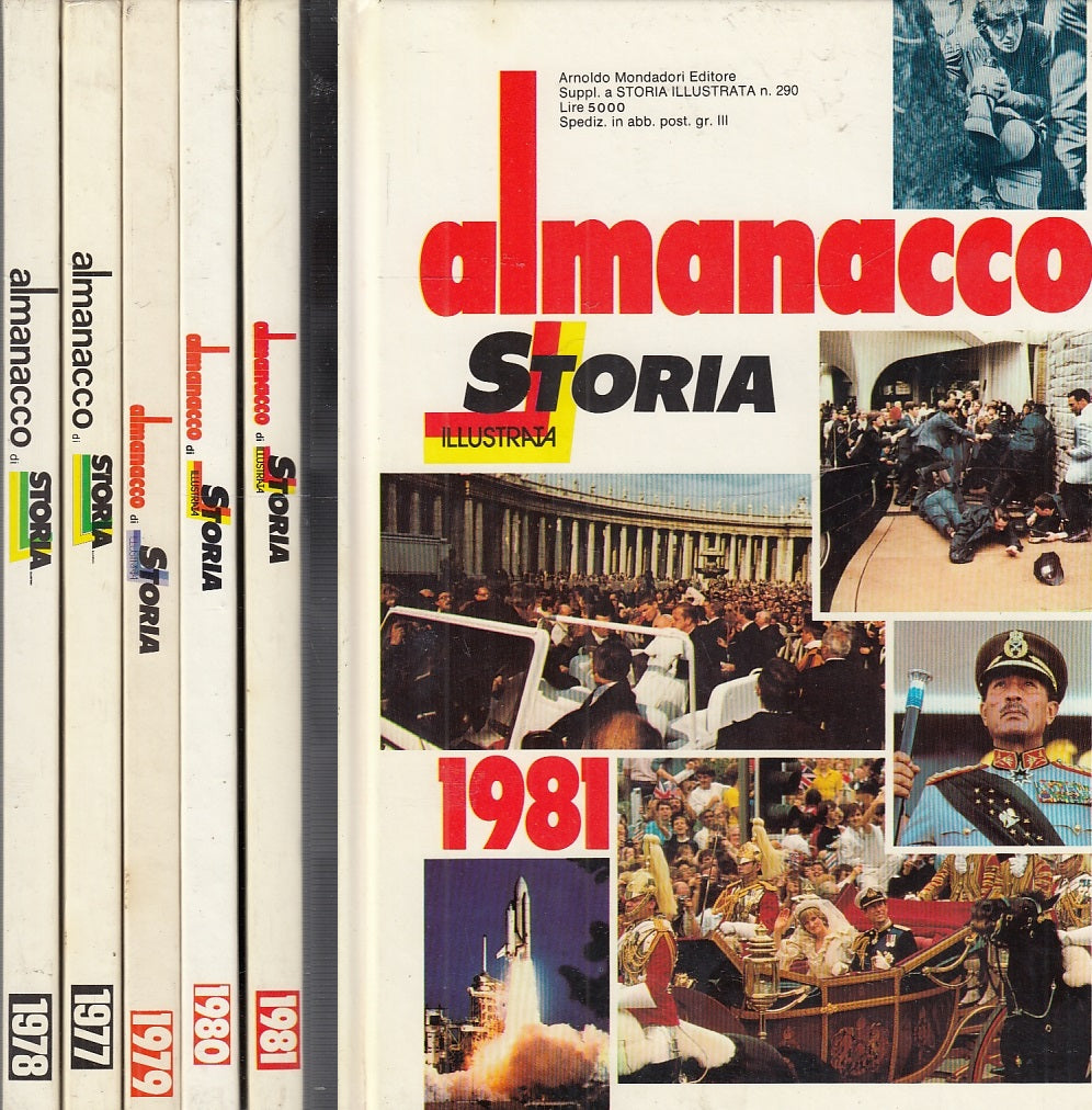 LS- ALMANACCO DI STORIA ILLUSTRATA 5 VOL. 1977/1981-- MONDADORI--- 1981- C-YFS51