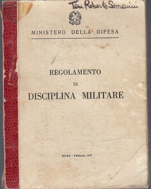LM- REGOLAMENTO DI DISCIPLINA MILITARE - MINISTERO DELLA DIFESA--- 1967- B- MLT1