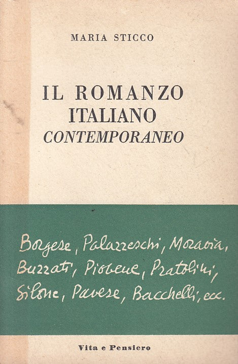 LS- ROMANZO ITALIANO CONTEMPORANEO 1920/50 -- VITA PENSIERO--- 1953 - B - ZFS648