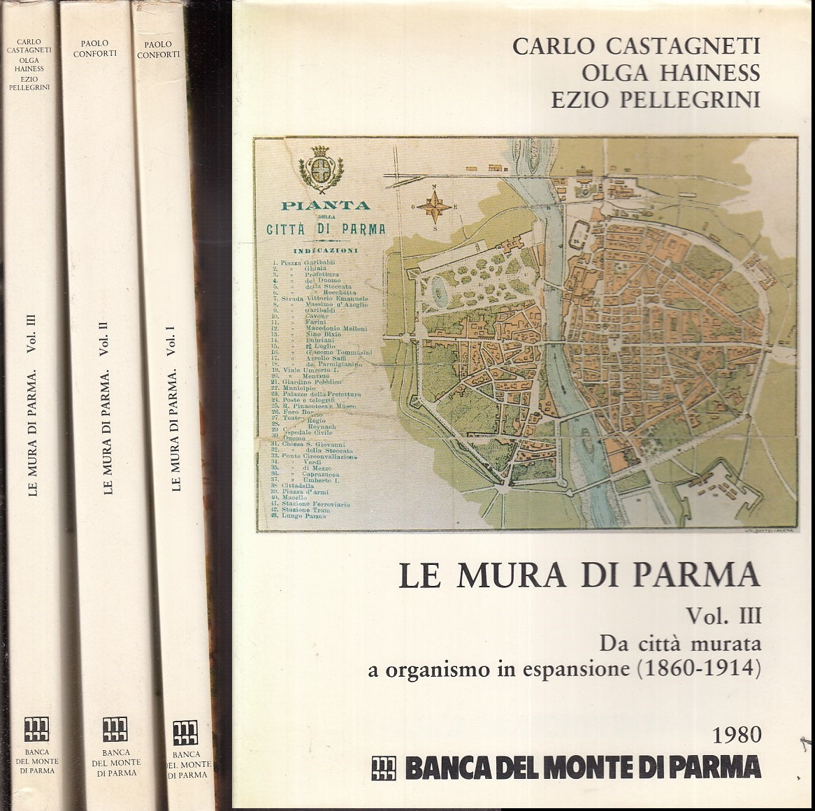 LS- LE MURA DI PARMA 3 VOLUMI - CONFORTI - BANCA MONTE STEP --- 1979- BS- WPR