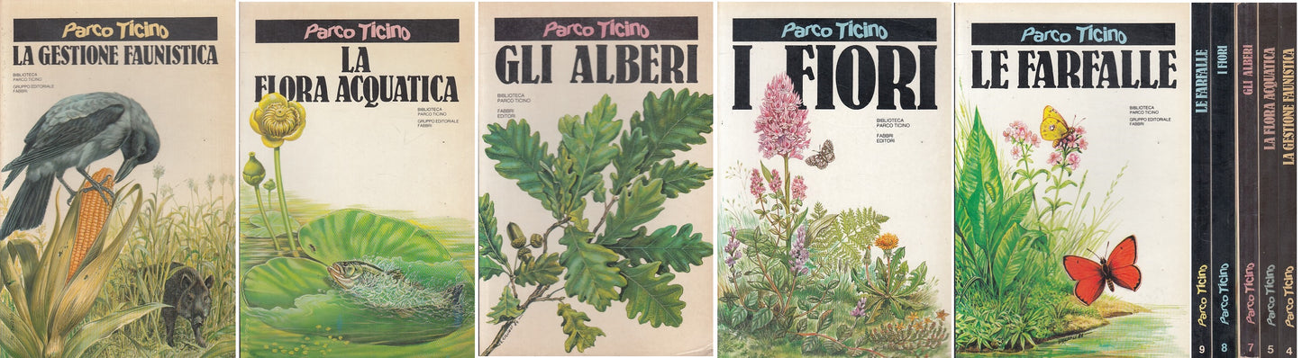 LZ- PARCO TICINO FAUNA FLORA 5 VOLUMI - AA.VV. - FABBRI --- 1983 - B - ZFS11