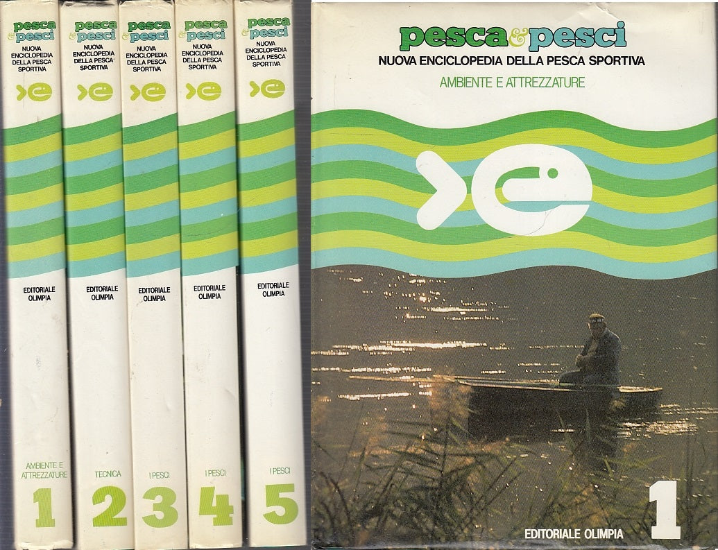 LZ- PESCA E PESCI NUOVA ENCICLOPEDIA PESCA SPORTIVA 1/5-- OLIMPIA--- 1980- CS- YFS