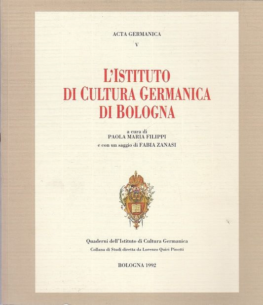 LS- ACTA GERMANICA V ISTITUTO DI CULTURA GERMANICA BOLOGNA ----- 1992- B- YFS503