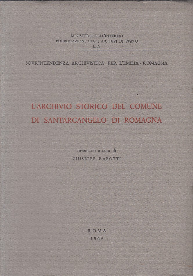 LS- ARCHIVIO STORICO COMUNE SANTARCANGELO DI ROMAGNA -- ROMA--- 1969 - B - ZFS16