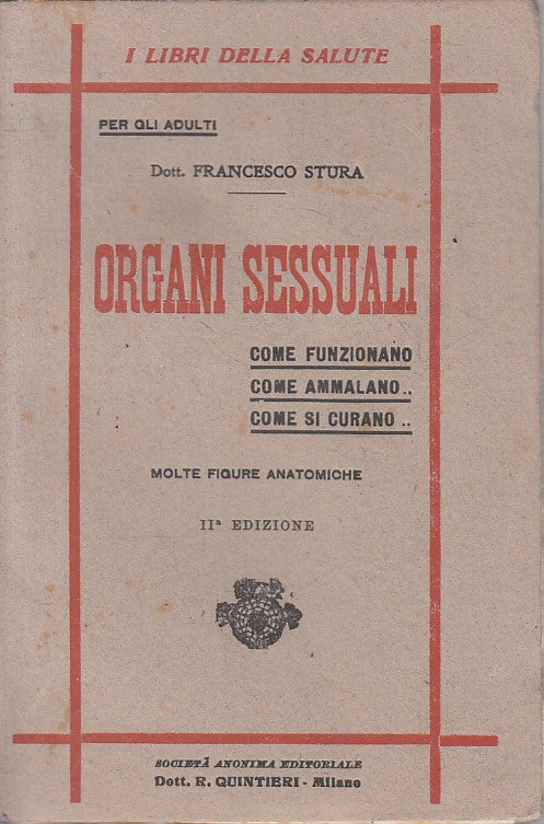 LZ- ORGANI SESSUALI - STURA - QUINTIERI - LIBRI SALUTE -- 1920 - B - YFS402