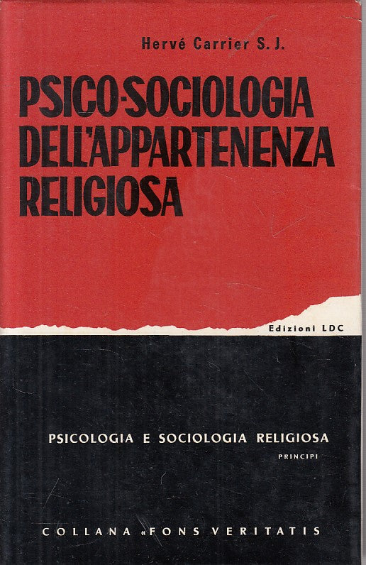 LS- PSICO SOCIOLOGIA APPARTENENZA RELIGIOSA -- LDC --- 1965 - CS - YFS626