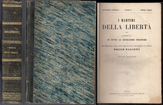 LS- I MARTIRI DELLA LIBERTA' PANTEON STORICO - BESSIERES- UTET--- 1851- C- XFS83