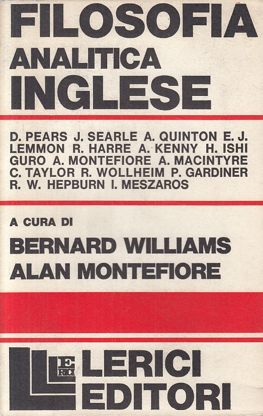 LS- FILOSOFIA ANALITICA INGLESE -- LERICI - SAGGI -- 1967 - BS - YFS724