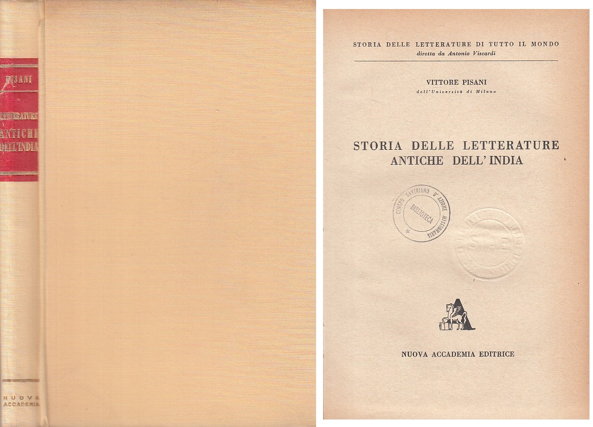 LS- STORIA LETTERATURE ANTICHE INDIA - PISANI - ACCADEMIA --- 1954 - C - YFS724