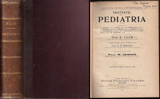 LZ- TRATTATO DI PEDIATRIA - FEERDI CRISTINA JEMMA - VALLARDI --- 1924 - C- XFS89