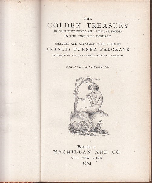 LZ- THE GOLDEN TREASURY- F. T. PALGRAVE- MACMILLAN AND CO. --- 1894 - C - YDS586