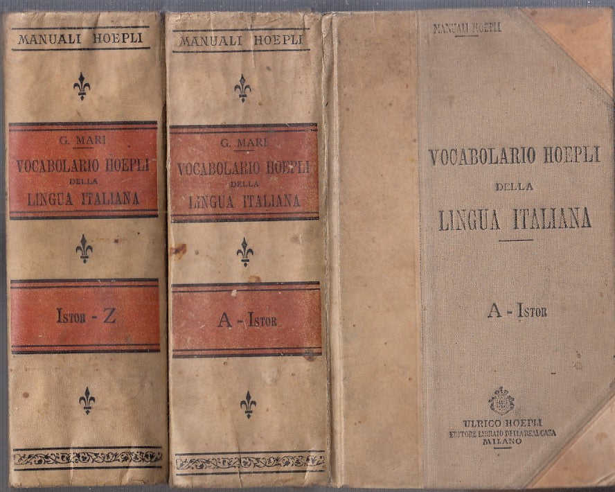 LZ- VOCABOLARIO DELLA LINGUA ITALIANA 2 VOL- MARI- HOEPLI--- 1913- C- YDS586