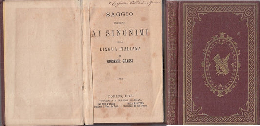 LZ- SAGGIO INTORNO AI SINONIMI- GRASSI- TIP. LIB. SALESIANA --- 1876 - C - ZFS30