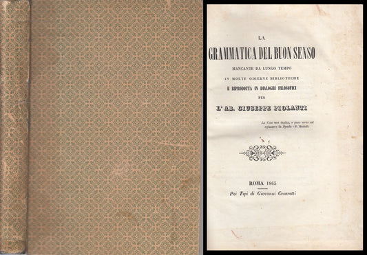 LS- LA GRAMMATICA DEL BUON SENSO -- ROMA --- 1865 - C - YFS584