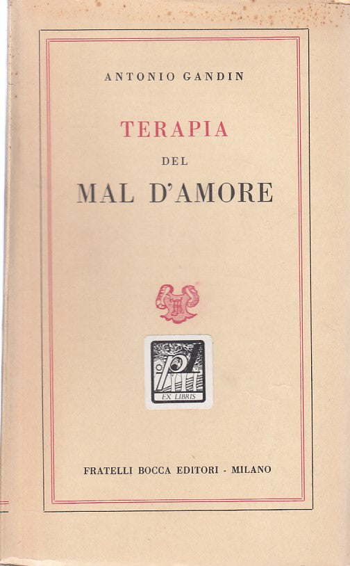 LS- TERAPIA DEL MAL D'AMORE - GANDIN- BOCCA- SCIENZE MODERNE-- 1951 - B - YFS183