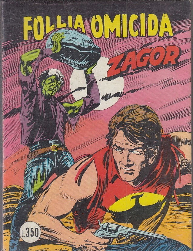 FB- ZENITH ZAGOR N.180 ORIGINALE FOLLIA OMICIDA -- BONELLI - 1976 - B - SBX