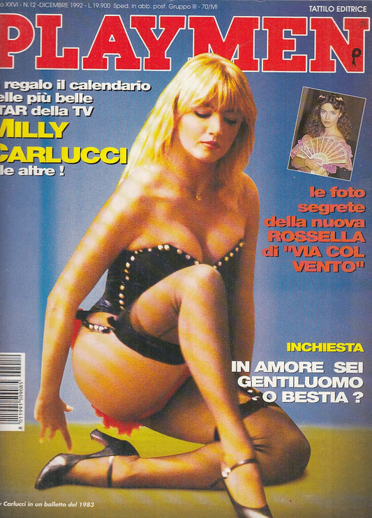 LX- PLAYMEN N.12 DICEMBRE MILLY CARLUCCI -- TATTILO --- 1992 - S - YFS