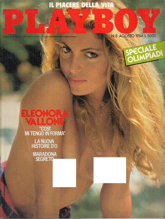 LX- PLAYBOY N.8 OTTOBRE ELEONORA VALLONE CON POSTERINO ----- 1984 - S - YFS