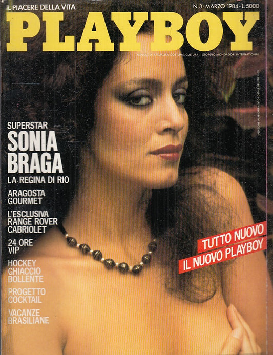 LX- PLAYBOY N.3 MARZO SONIA BRAGA CON POSTERINO ----- 1984 - S - YFS