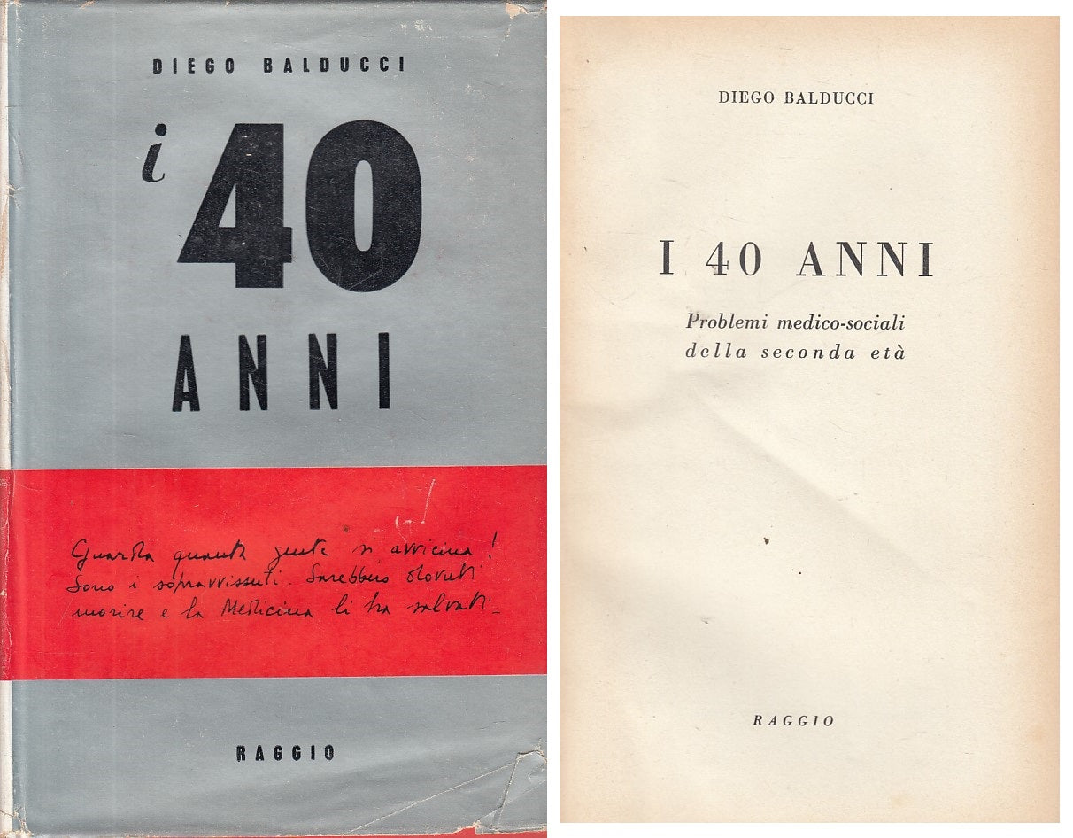 LS- I 40 ANNI PROBELMI MEDICO SOCIALI - BALDUCCI - RAGGIO --- 1954 - CS - YFS424