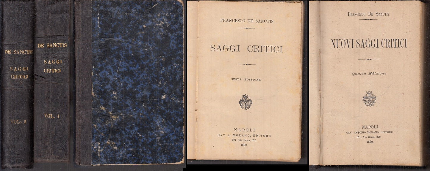 LS- SAGGI CRITICI 2 VOLUMI - FRANCESCO DE SANCTIS - MORANO --- 1890 - C - XFS143