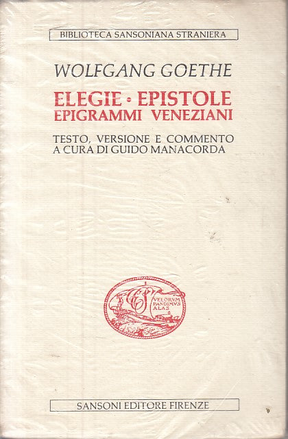 LS- ELEGIE EPISTOLE EPIGRAMMI VENEZIANI - GOETHE - SANSONI --- 1982 - B - YFS205