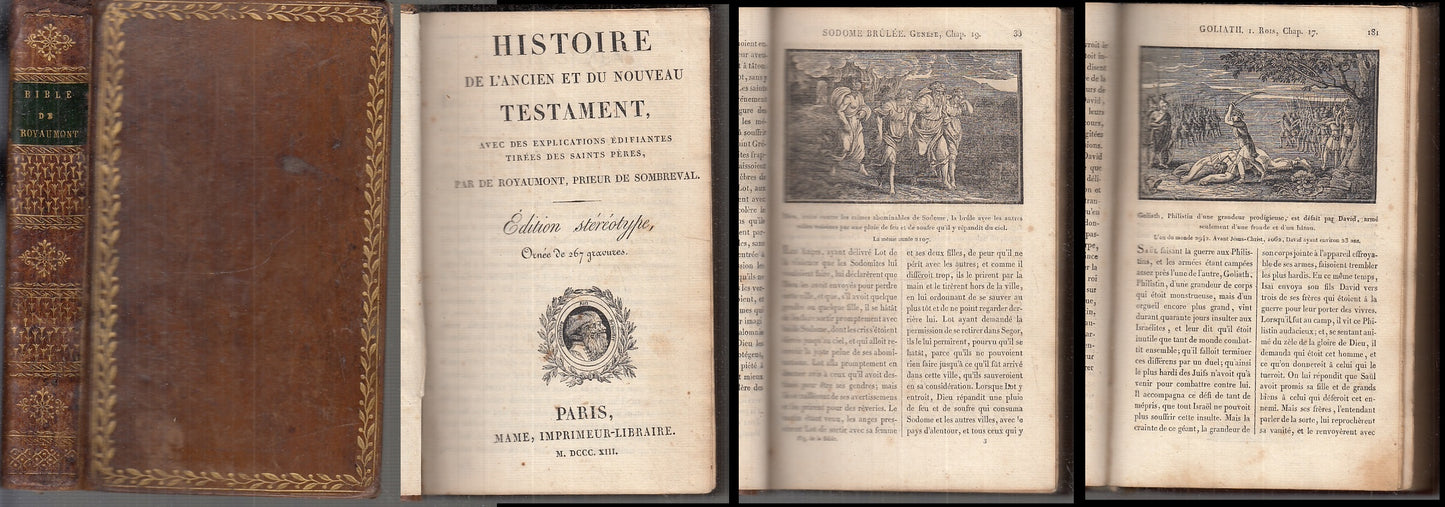 LD- HISTOIRE DE L'ANCIEN ET DU NOUVEAU TESTAMENT - ROYAUMONT ---- 1813- C- XFS99