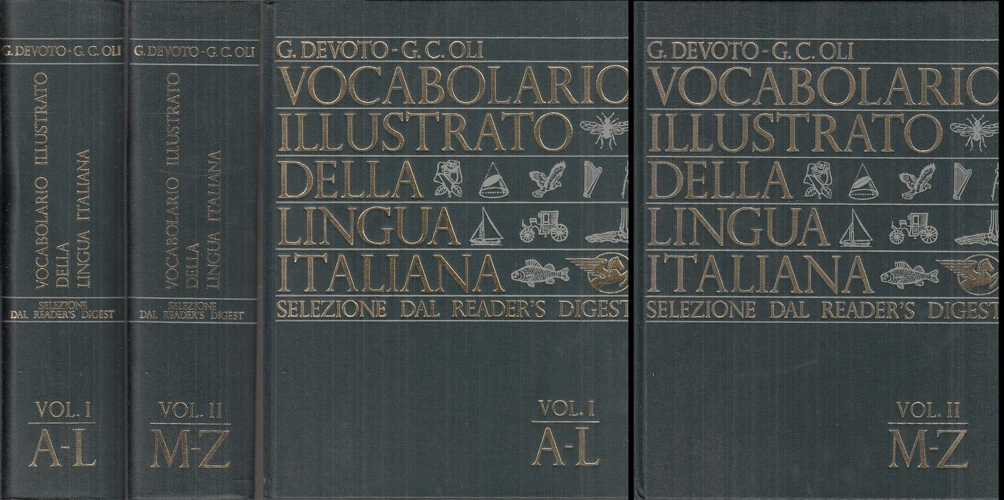 LZ- VOCABOLARIO ILLUSTRATO LINGUA ITALIANA 2 VOLUMI- DEVOTO OLI---- 1967- BLCP21