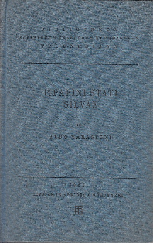 LZ- P. PAPINI STATI SILVAE RECENSVIT ALDVS MARASTONI -- --- 1961 - C - YFS391