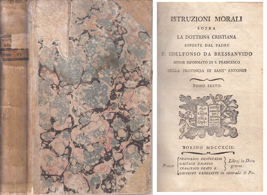 LS- ISTRUZIONI MORALI DOTTRINA SETTENCENTINA - BRESSANVINO ---- 1792 - C - YFS2