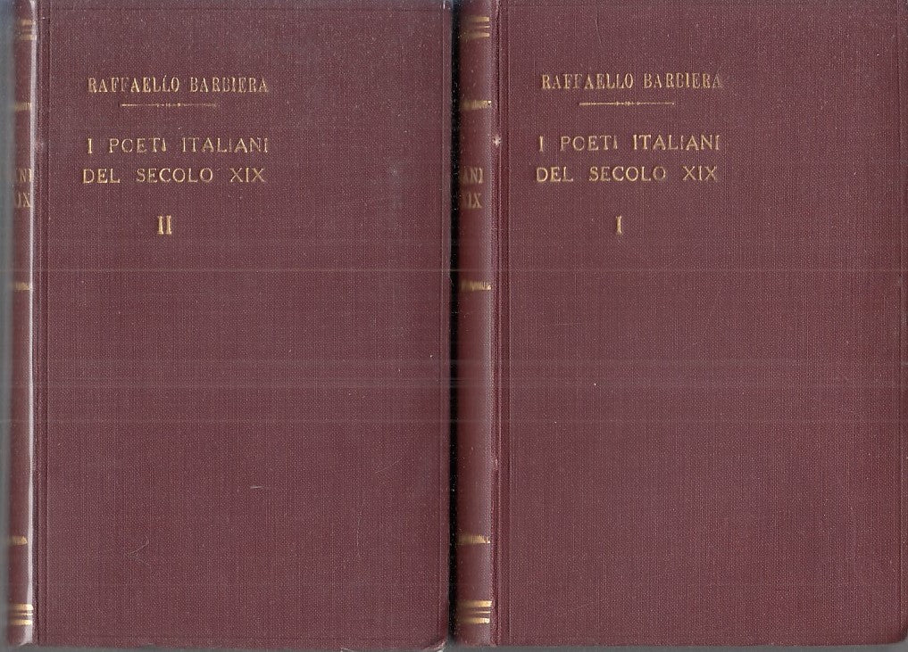 LS- POETI ITALIANI DEL SECOLO XIX VOLL I/II- BARBIERA- TREVES--- 1915- C- YFS377
