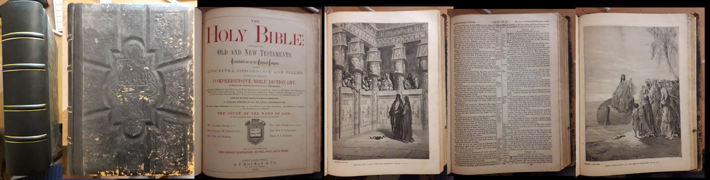 LD- THE HOLY BIBLE OLD AND NEW TESTAMENTS -- HOLMAN & Co. --- 1874 - C - ZFS319