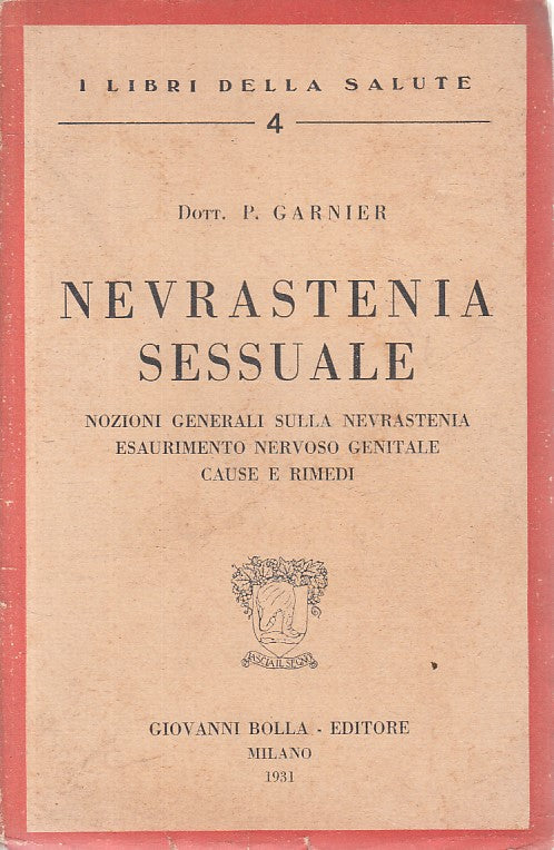 LS- NERVASTENIA SESSUALE - GARNIER - BOLLA - SALUTE -- 1931 - B - ZFS78