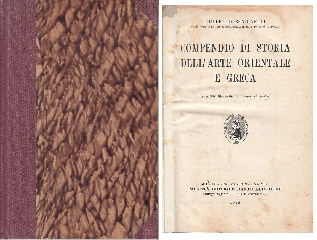 LS- COMPENDIO STORIA DELL'ARTE ORIENTALE E GRECA-- ALIGHIERI--- 1928- C - ZFS125