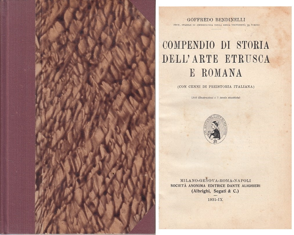 LS- COMPENDIO STORIA DELL'ARTE ETRUSCA E ROMANA-- ALIGHIERI--- 1931 - C - ZFS125