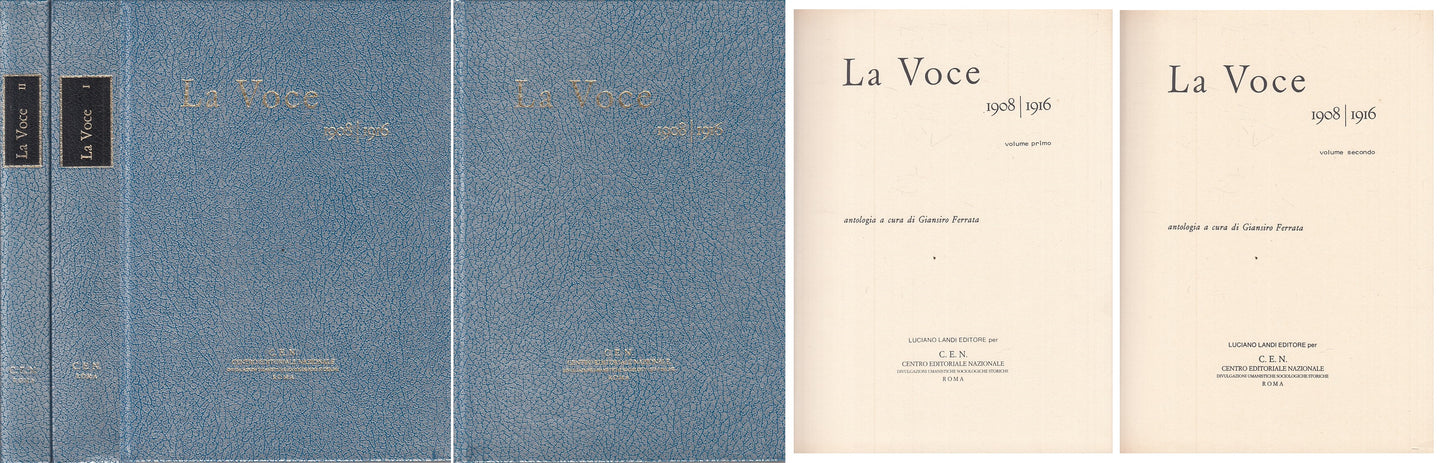 LS- LA VOCE 1908/1916 2 VOLUMI -- G.E.N. ROMA --- 1980 - C - YFS556