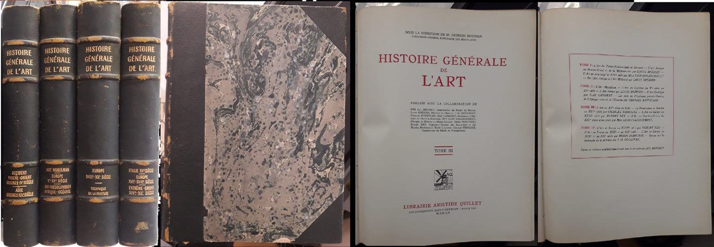 LS- HISTOIRE GENERALE DE L'ART 4 VOLUMI OPERA COMPLETA -- QUILLET --- 1952 - C