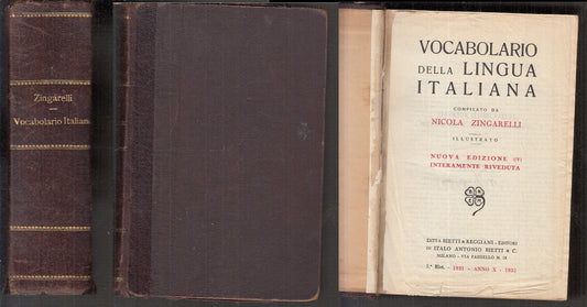 LZ- VOCABOLARIO LINGUA ITALIANA ILLUSTRATO- ZINGARELLI- BIETTI--- 1931- C-XFS111