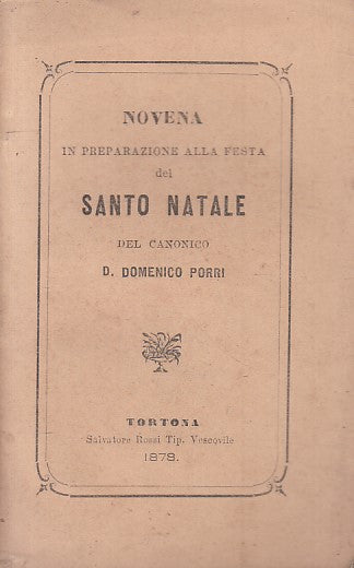 LD- NOVENA IN PREPARAZIONE FESTA SANTO NATALE -- TORTONA --- 1878 - B - YFS204