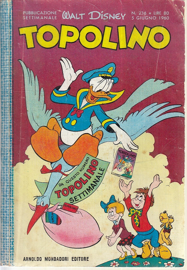 FD- TOPOLINO N.236 CON FIGURINE -- DISNEY MONDADORI - 1960 - B - TBX