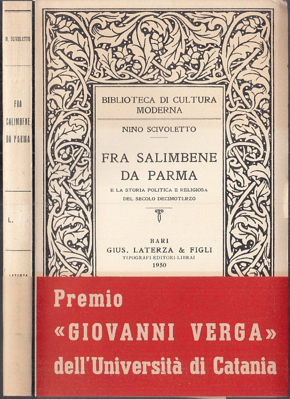 LS- FRA SALIMBENE DA PARMA- SCIVOLETTO- LATERZA- CULTURA MODERNA-- 1950- B-XFS50