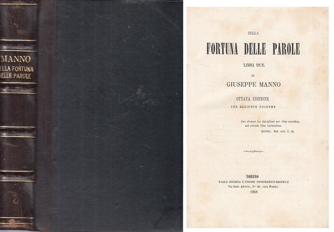 LS- DELLA FORTUNEA DELLE PAROLE - GIUSEPPE MANNO - TORINO --- 1868 - C - ZFS328