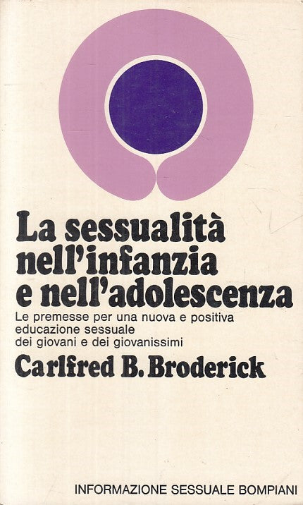 LZ- SESSUALITA' INFANZIA E ADOLESCENZA - BRODERICK- BOMPIANI--- 1972 - B - ZFS58