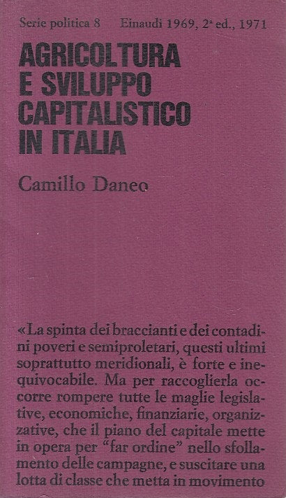 LS- AGRICOLTURA SVILUPPO CAPITALISTICO ITALIA -- EINAUDI --- 1971 - B - ZFS107