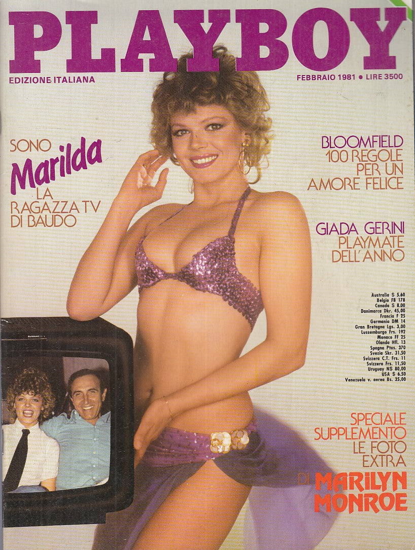 LX- PLAYBOY FEBBRAIO MARILDA COMPLETO DI POSTERINO ----- 1981 - S - YFS