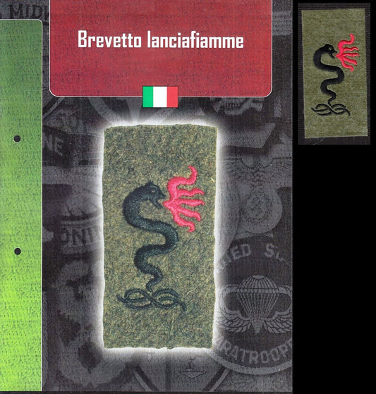 CM- DISTINTIVI MILITARI - GAGLIARDETTO WW2 - ITALIA - BREVETTO LANCIAFIAMME
